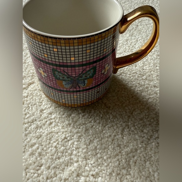 Anthropologie mosaic tile pink butterfly mug - Picture 5 of 5